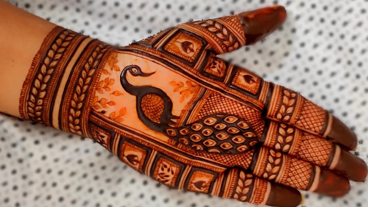 Traditional peacock mehndi design | Full palm mehndi design | Indian style mehndi design | Mehandi