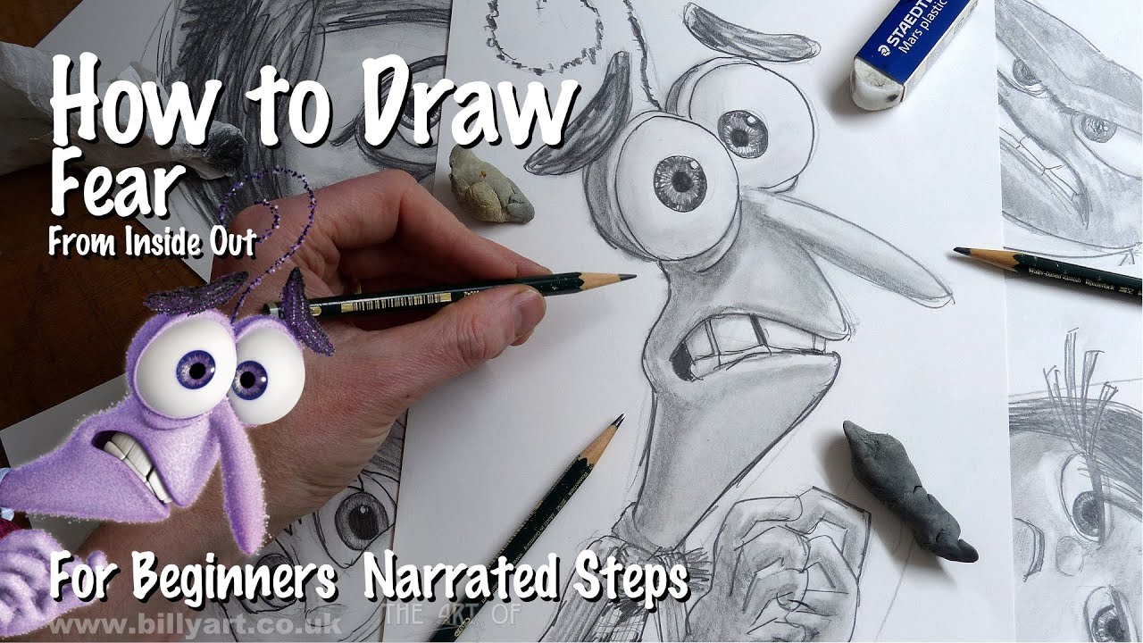How to Draw Fear from Disney Pixar's Inside Out for Beginners