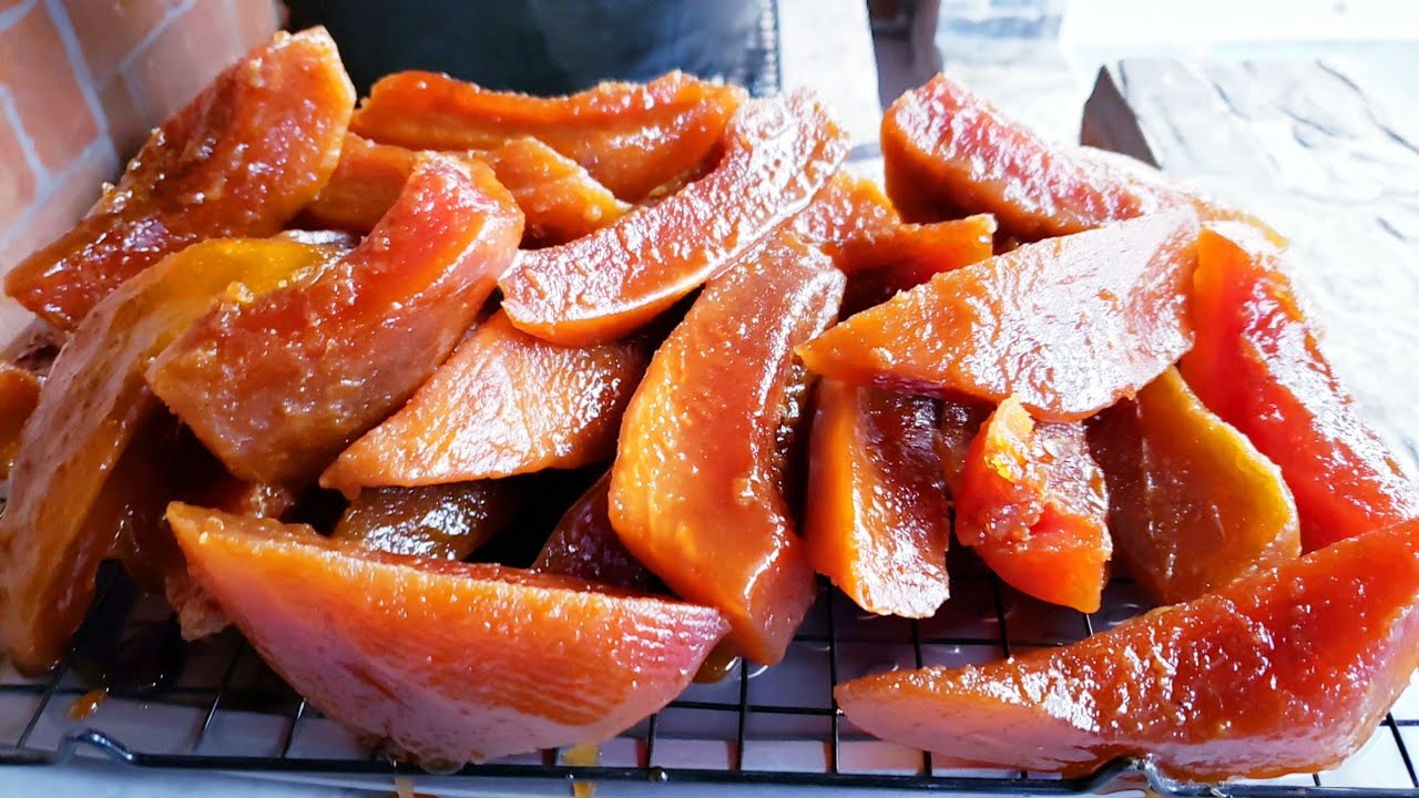 DULCE CRISTALIZADO DE PAPAYA|RECETA PASO A PASO |MUY DELICIOSO 😋🤩