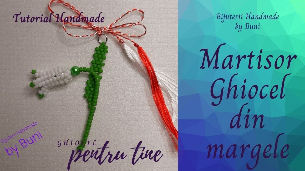Ghiocel - Martisor Handmade din Margele