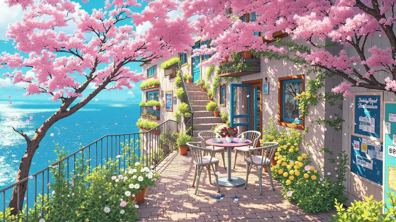 Cherry Blossom Coffee Days 🌸☕ Spring Lofi Flow to Focus, Dream & Unwind 🌊 Lofi Jazz Hip Hop