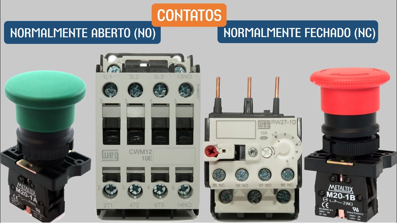 Contato Normalmente Aberto (NO) e Normalmente Fechado (NC) - Bot&otilde;es de Comando