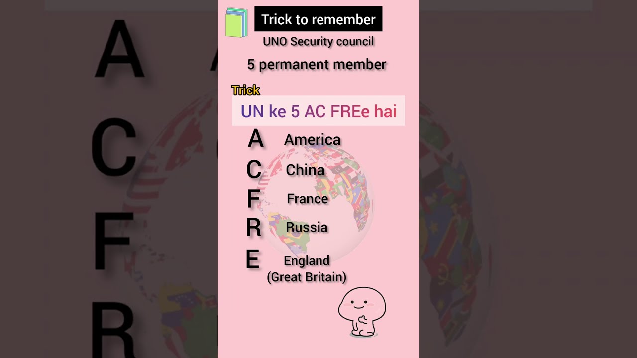 trick to remember |UNO security council 5 permanent members |countries name