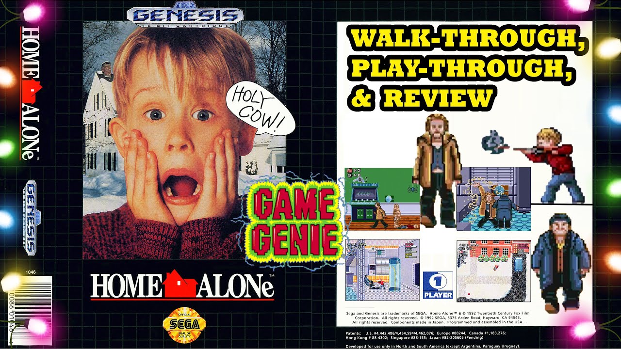 Home Alone for the Sega Genesis Walkthrough / Playthrough / Review with Game Genie Cheats enabled.