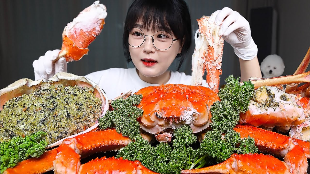 Ешьте гигантского снежного краба и жареный рис🦀Mukbang ASMR