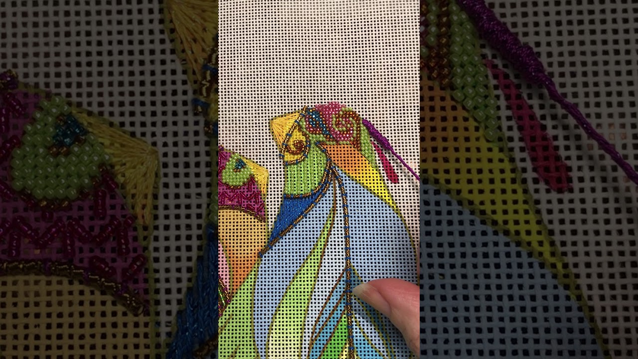How to make a Twisted Lazy Daisy Stitch on needlepoint