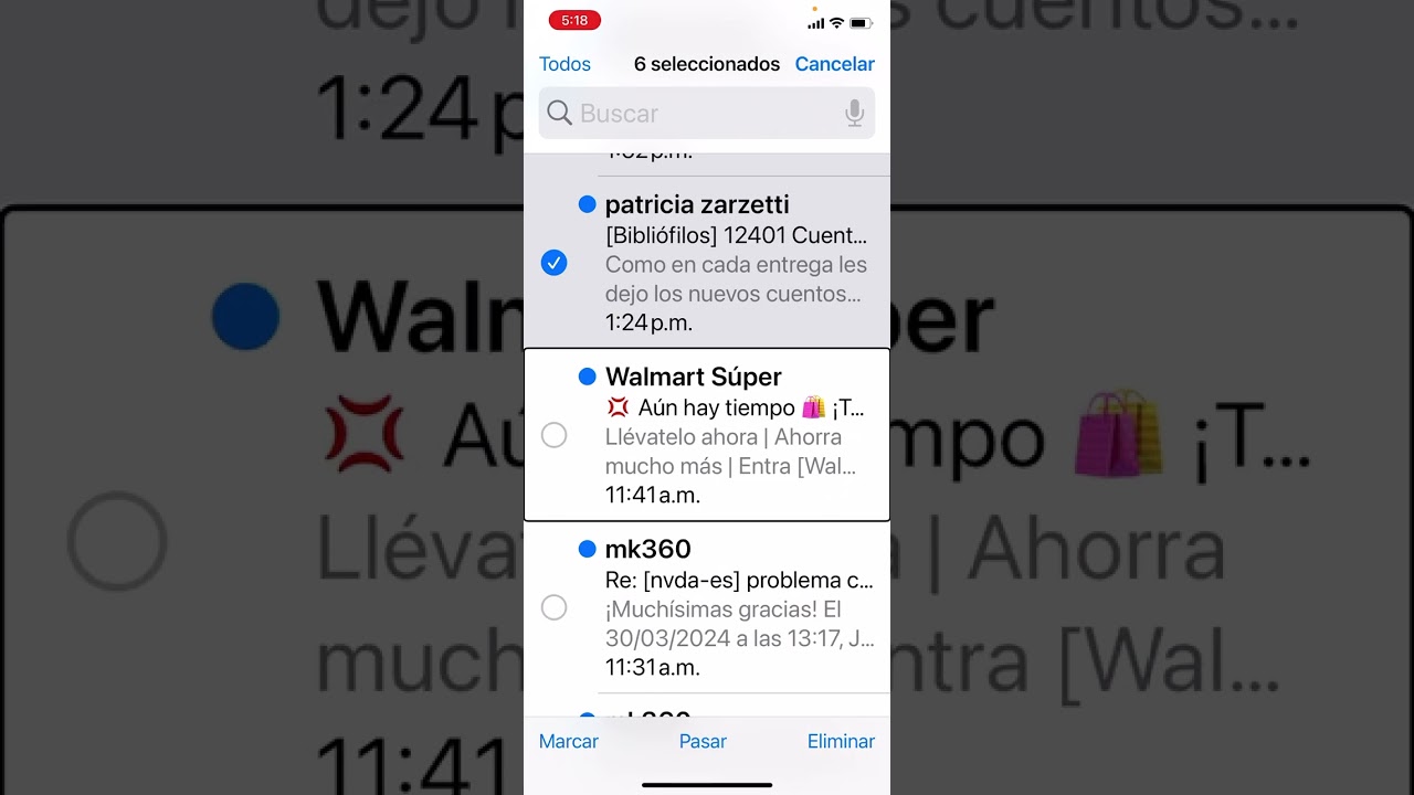Cómo elimino varios correos de cuentas de Gmail desde mi #iPhone