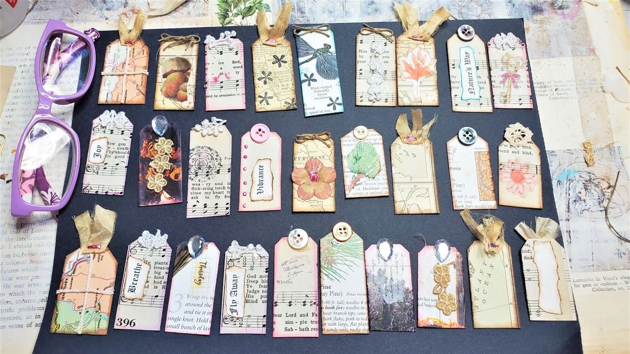 Junk Journal ~ Using Up Book Pages  Ep 40 ~ Easy Teeny Tiny Journal Tags! :)