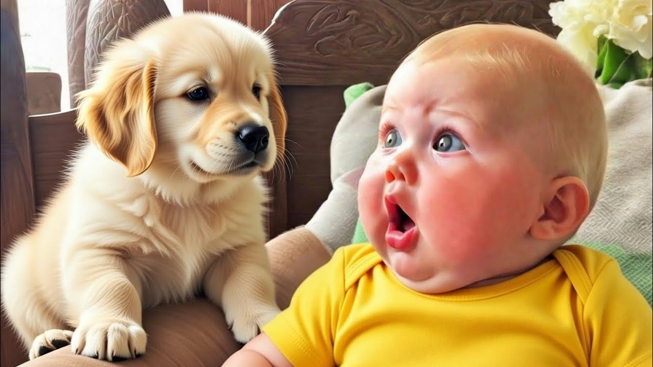 🥰This wholesome baby and puppy moment is melting hearts across the internet|Try Not To Laugh!🇺🇸😂  