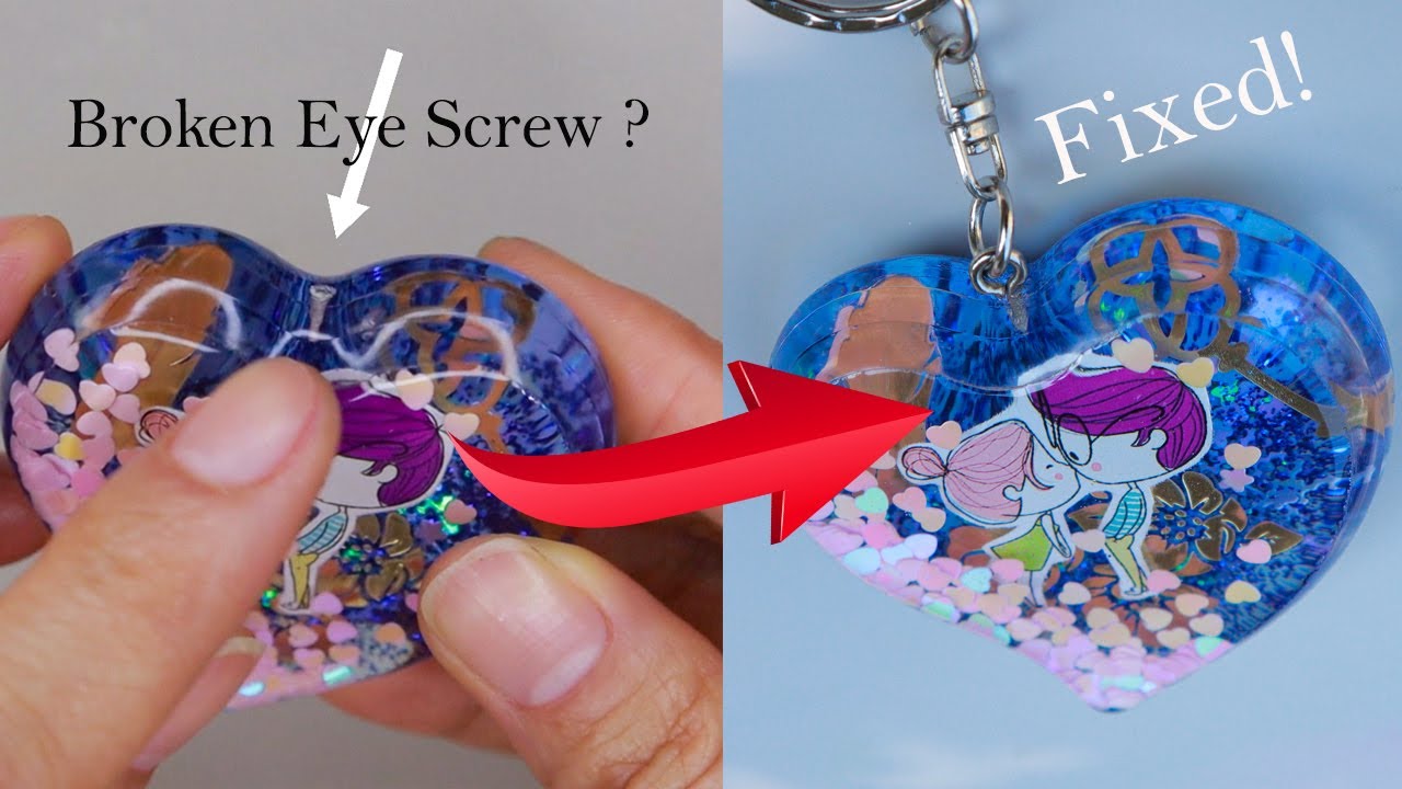 How I fix Broken Eye Screws in my Resin Keychains| Heart Keychains Resin art for Beginners
