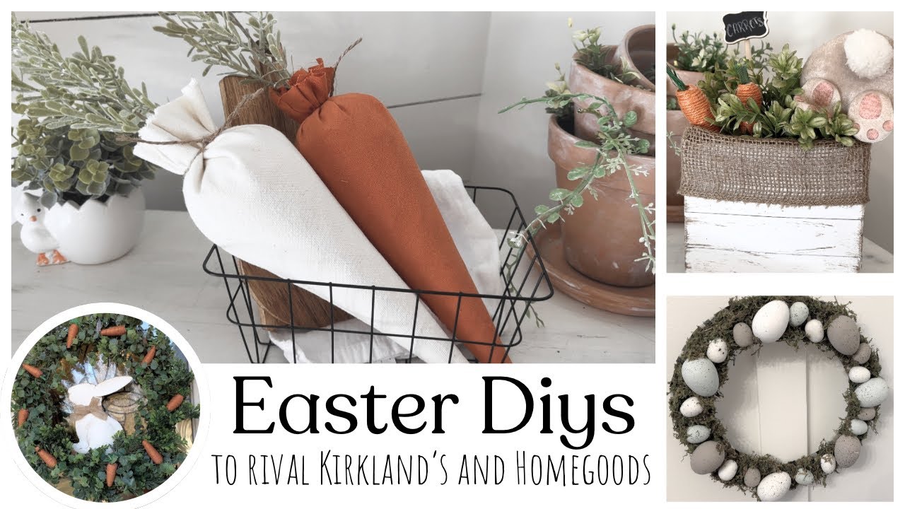 EASTER DIYS TO RIVAL KIRKLAND’S AND HOMEGOODS | DIY EASTER WREATHS | EASTER BUNNIES AND CARROTS