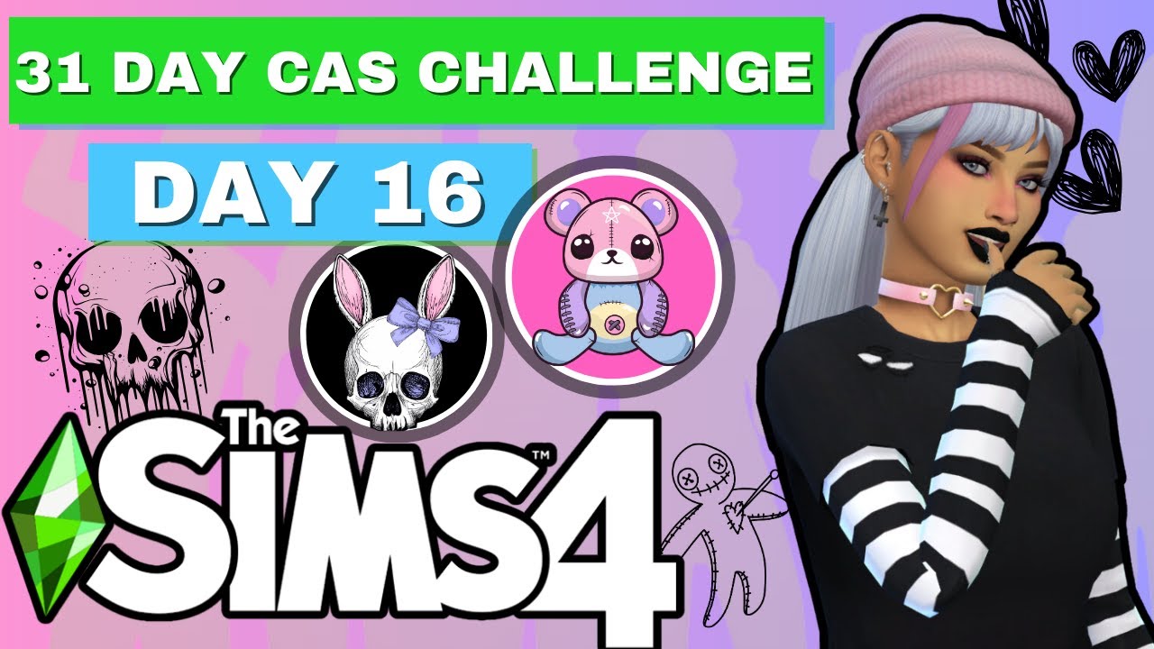 Pastel Goth CAS Speed build, No Commentary  |DAY 16, 31 Days CAS challenge| The Sims 4