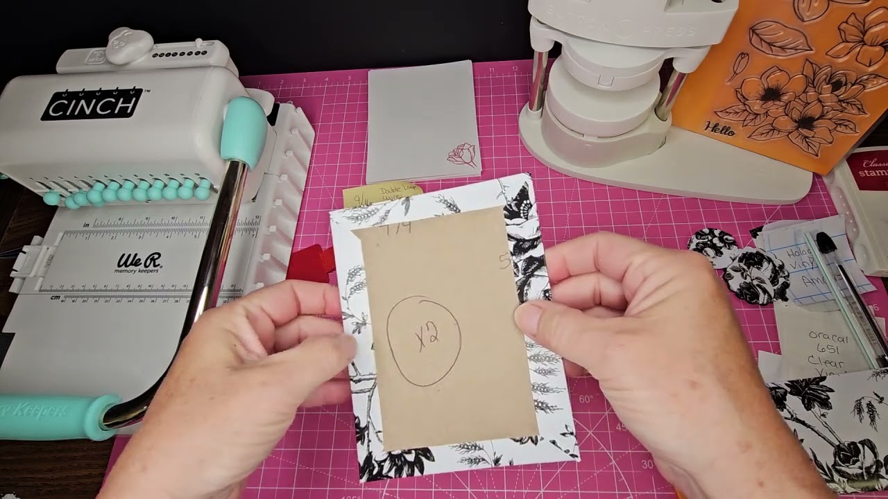 Cinch notebook with matching beads, pen, and a magnet