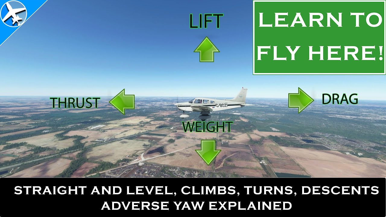 Your First Flight Lesson:  Straight and Level, Climbs, Descents, Turns, and Adverse Yaw
