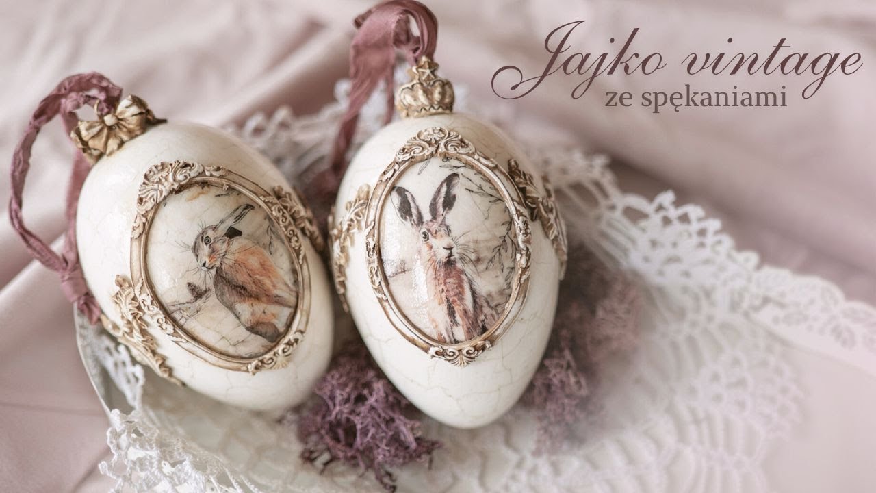 Jajko vintage - spękania dwuskładnikowe | TUTORIAL DECOUPAGE krok po kroku #diy #easter #homedecor