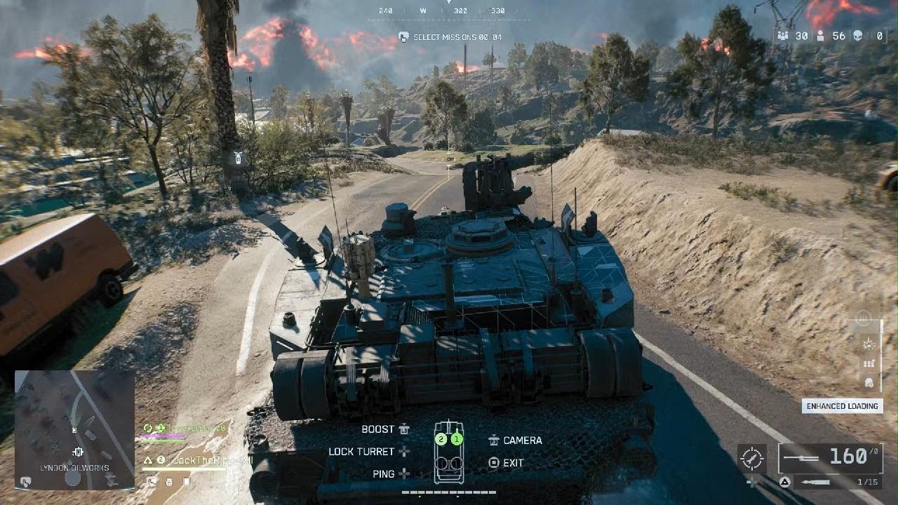 Tank action running them down