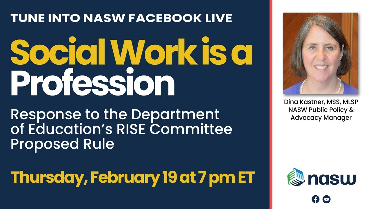 Social Work is a Profession: Response to the Department of Education’s RISE Committee Proposed Rule