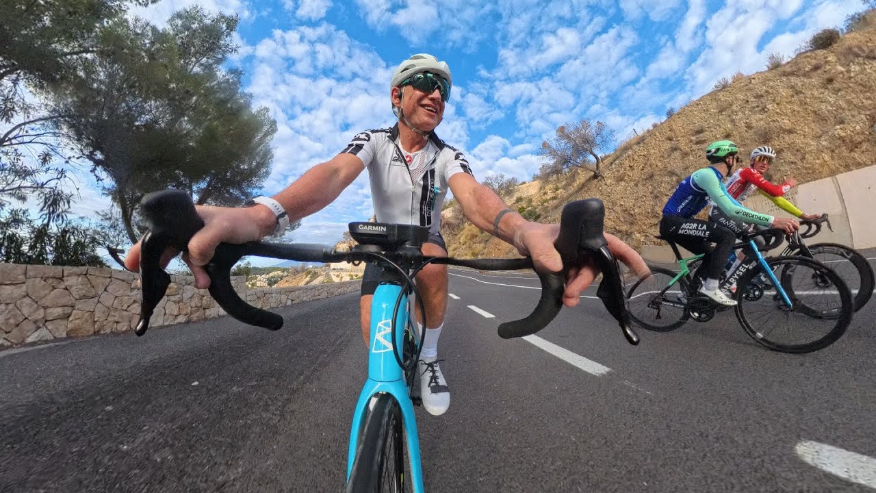 Day 1  Road ride from Benidorm to Calpe .. Riding amongst the pro teams