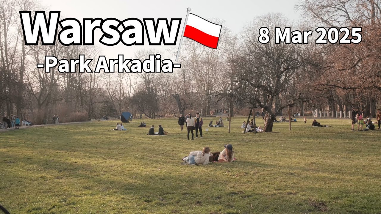 Spring Walk Warsaw Park Arkadia Poland - March 2025 | Walking Tour