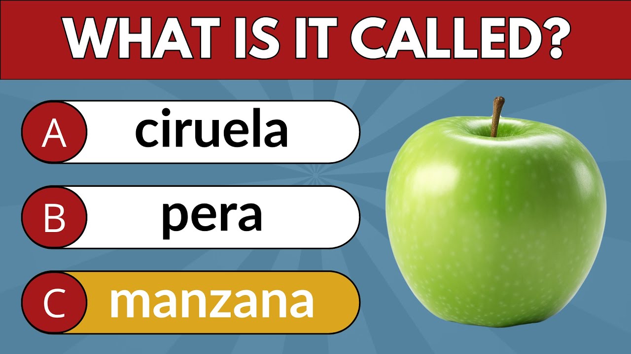SPANISH LANGUAGE QUIZ ✅ Beginner level A1 // Can you name these fruits and vegetables in Spanish?