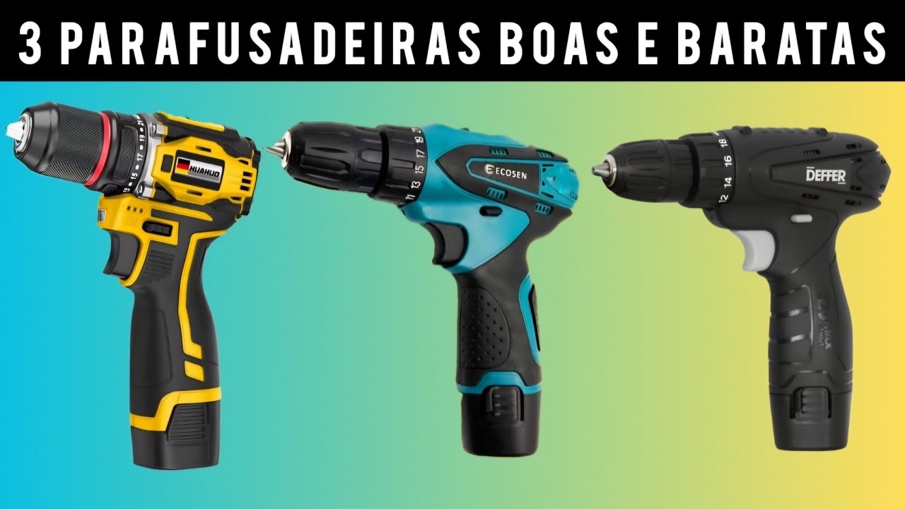 3 PARAFUSADEIRAS/Furadeiras - HOBBY BOAS PRA VC, DEFFER 12V HUHUO 21V ECOSEN 12V