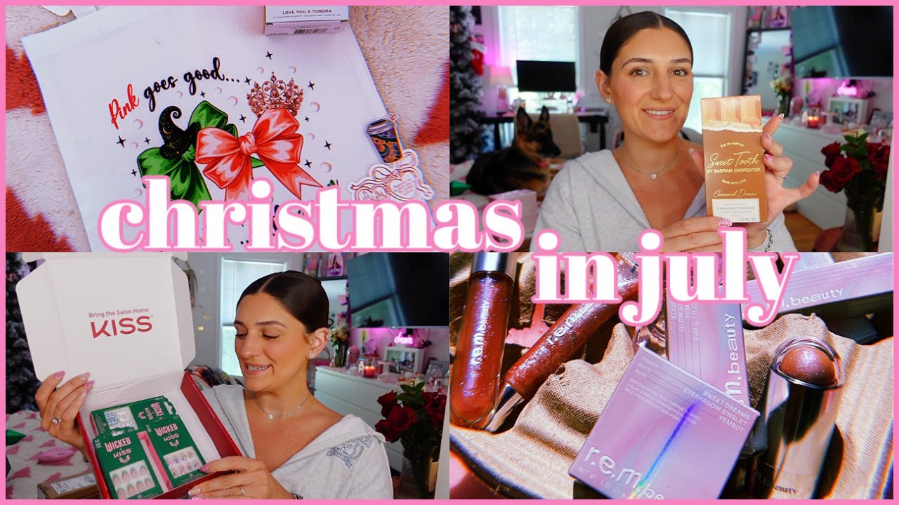 merry christmas in july! (opening presents, baking cookies, new perfume & r.e.m. beauty haul)