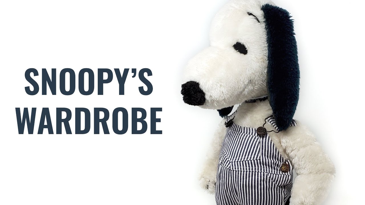 Snoopy's Wardrobe - Snoopy's Striped Overalls - Medium Plush | CollectPeanuts.com