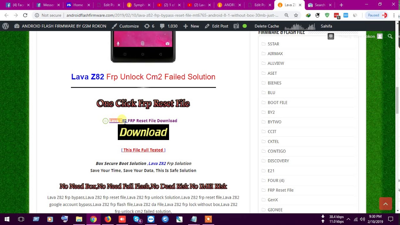 Lava Z82 FRP Bypass Reset File | MT6765 Android 8.1 Without Box | 30MB Only Just 1 Click