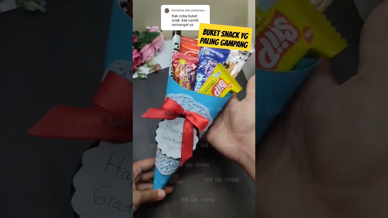 ide kado wisuda buket snack simpel #giftideas #idekado #valentinegift #buketsnack #buketsimple