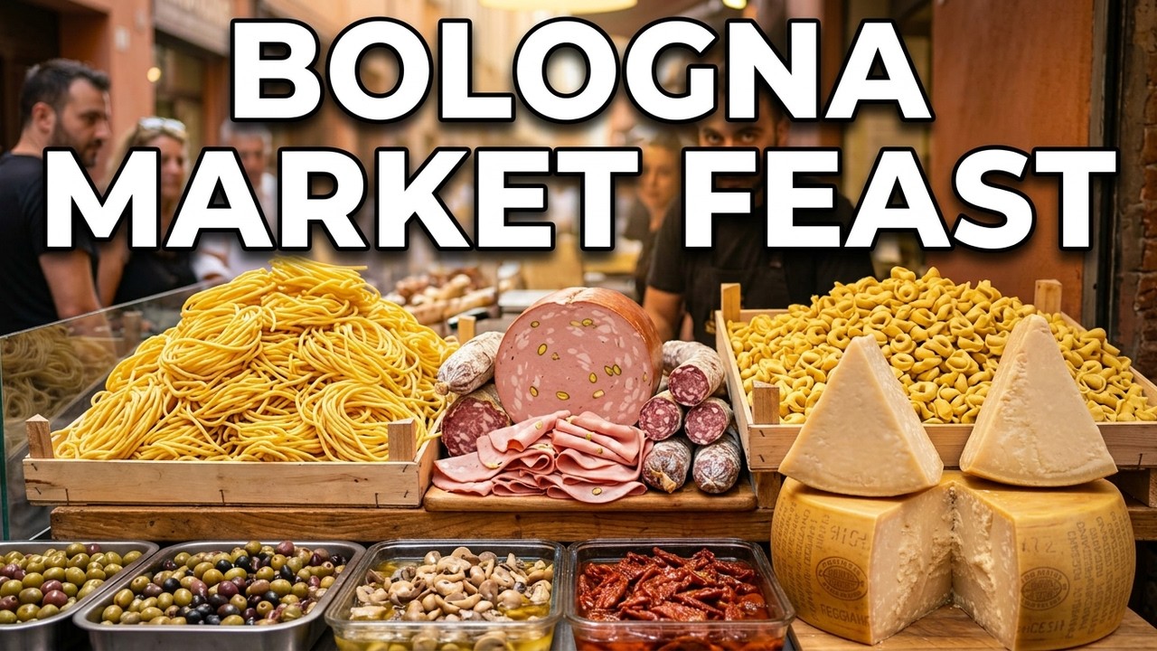 BOLOGNA FOOD MARKET: A WALKING TOUR OF ITALIAN DELICACIES [4K]