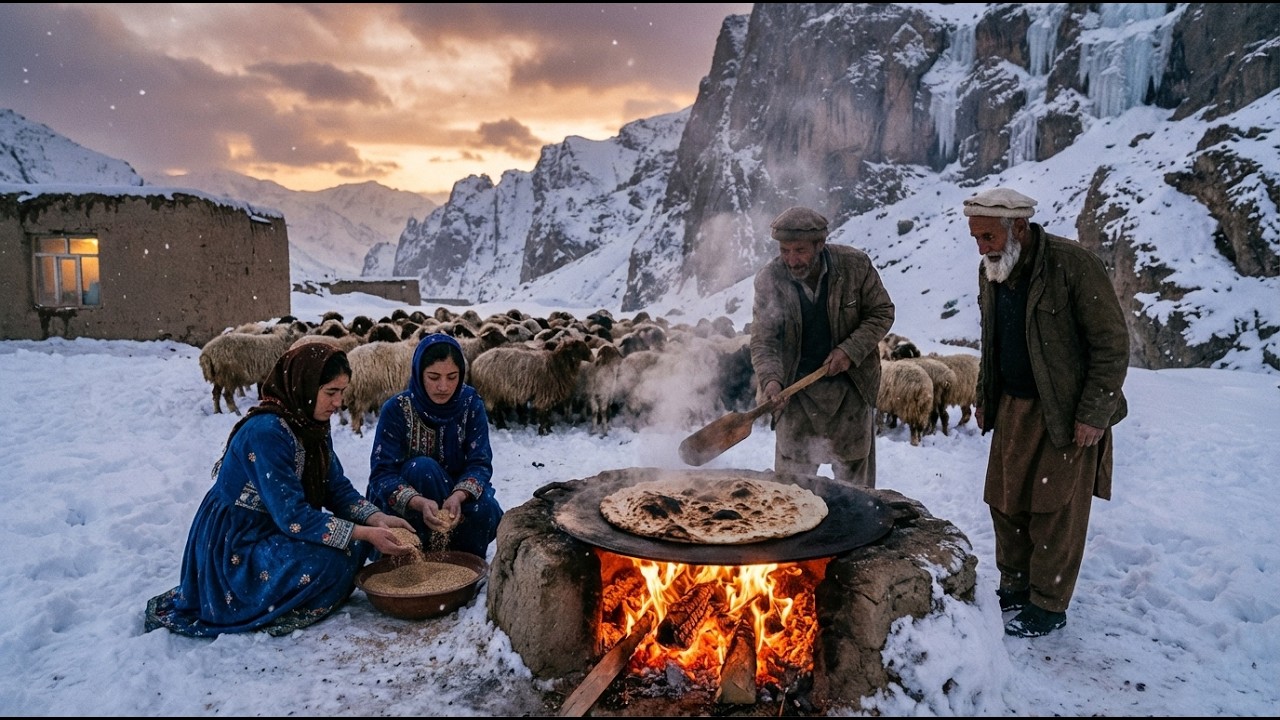 Surviving Afghanistan’s Coldest Mountain Winter as a Shepherd | Baking Bread & Cooking Salmon