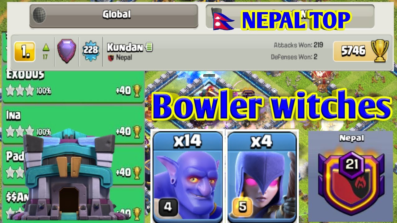Th13 queen charge bowler witches attack strategy in legend league 2019! Mylifegaming! Clashofclans