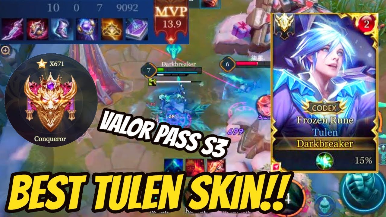 TULEN NEW SKIN FROZEN RUNE (VALOR PASS SEASON 3) | AoV | 傳說對決 | RoV | Li&ecirc;n Qu&acirc;n Mobile | 펜타스톰