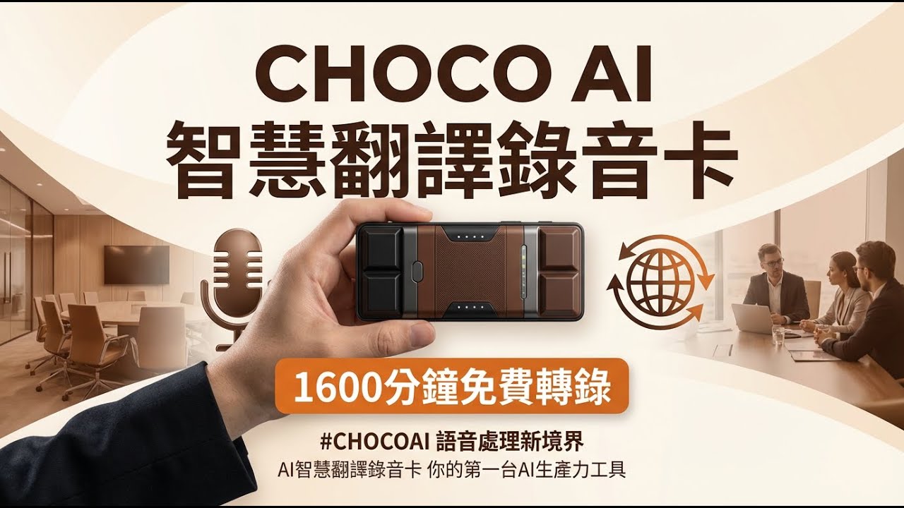 比手機更好用 CHOCO AI 智慧翻譯錄音卡開箱：超薄 MagSafe 磁吸設計，出國翻譯、上課錄音就靠這片！
