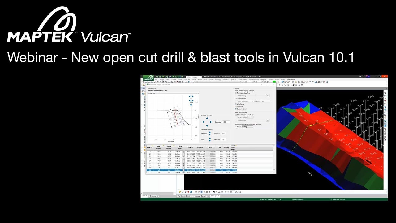 Webinar: New open cut drill & blast tools in Vulcan 10.1