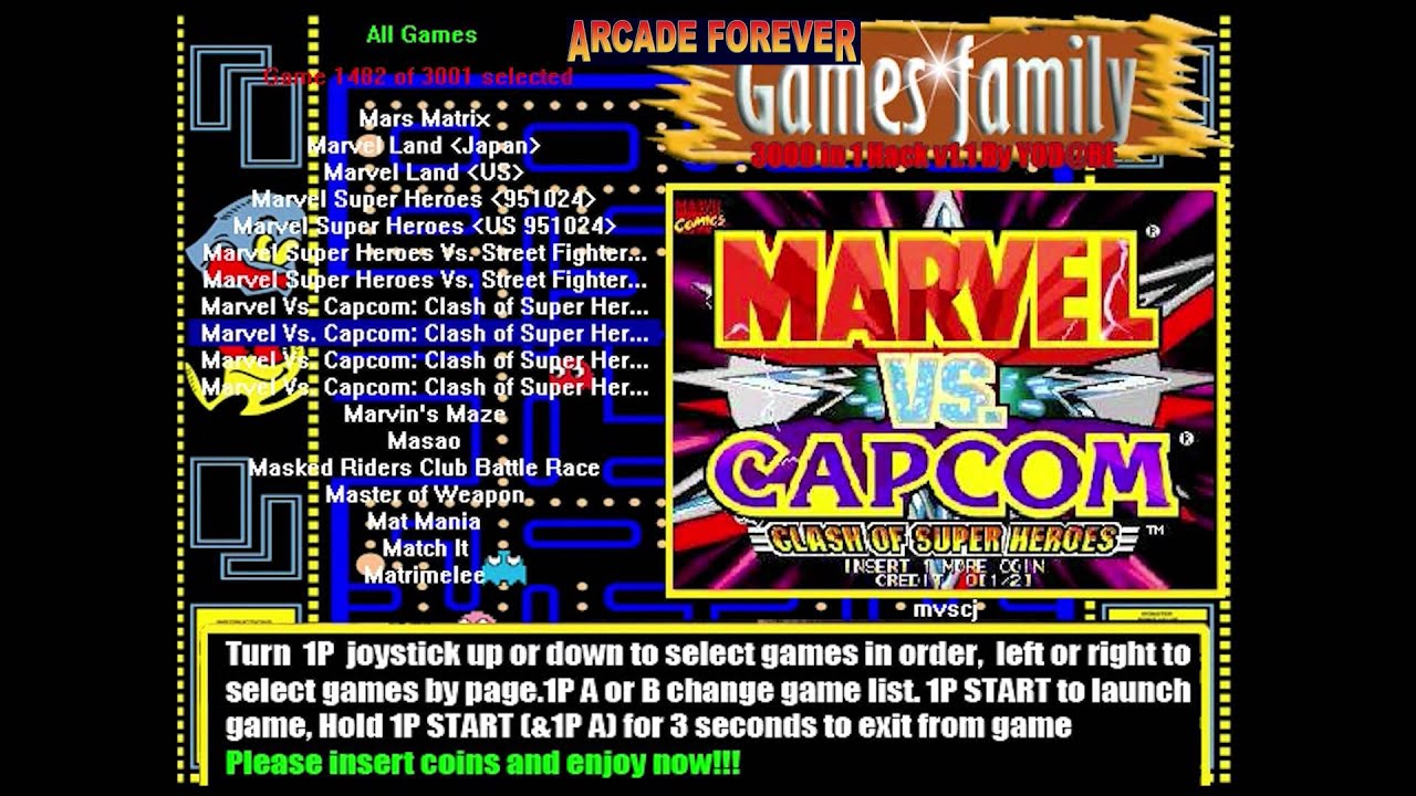 3000in1 Games Family - Arcade Jamma PCB - Hacked and Running on a Regular PC + Update