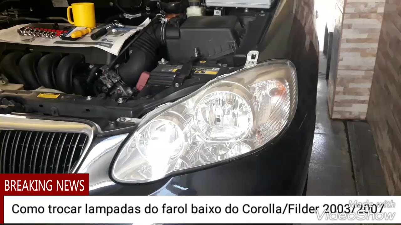 Trocar lâmpadas Corolla 2003/2007
