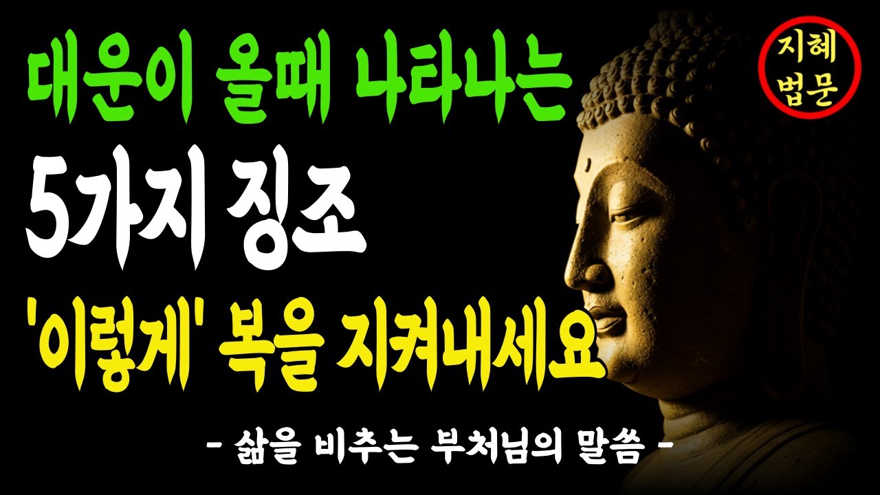 업장이 소멸되고 대운이 올때 나타나는 징조. 어떻게 지켜내야 할까요? | 부처님과 제자의 대화 | 부처님말씀 | 지혜법문 | 오디오북 | 불교명언 | 부처님지혜
