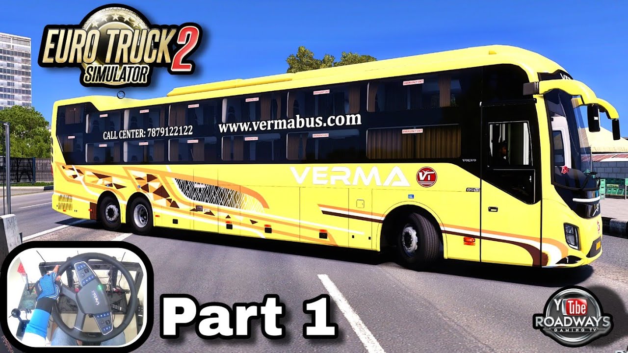 ETS2 Indian Mods | VOLVO 9600 15m Sleeper Bus | Indian Map NTOB Mega Highway Drive | Moza TSW