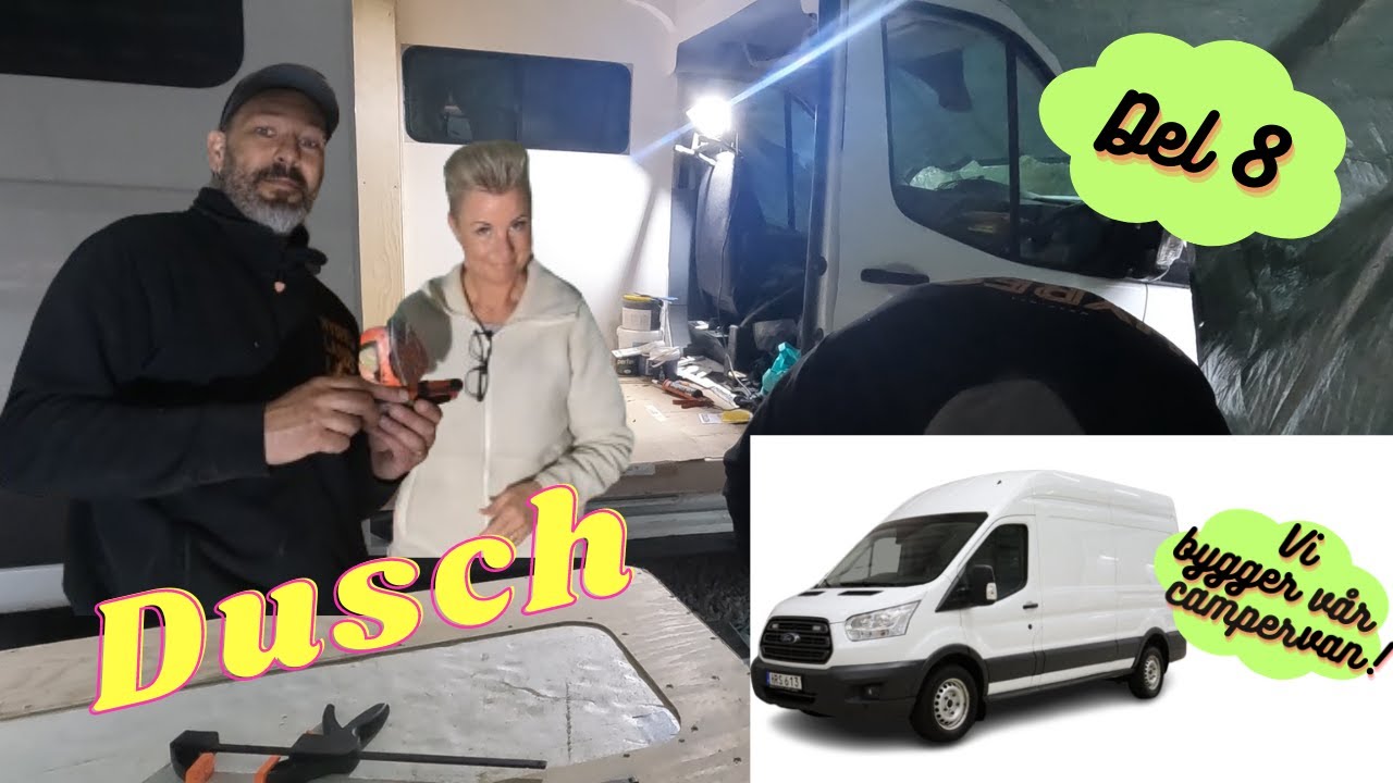 VI BYGGER VÅR EGNA CAMPERVAN! Del 8. Vi börjar bygga dusch/wc & lägger klart golvet mm.