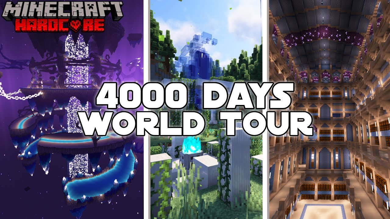 I Survived 4000 Days in Hardcore Minecraft [WORLD TOUR]