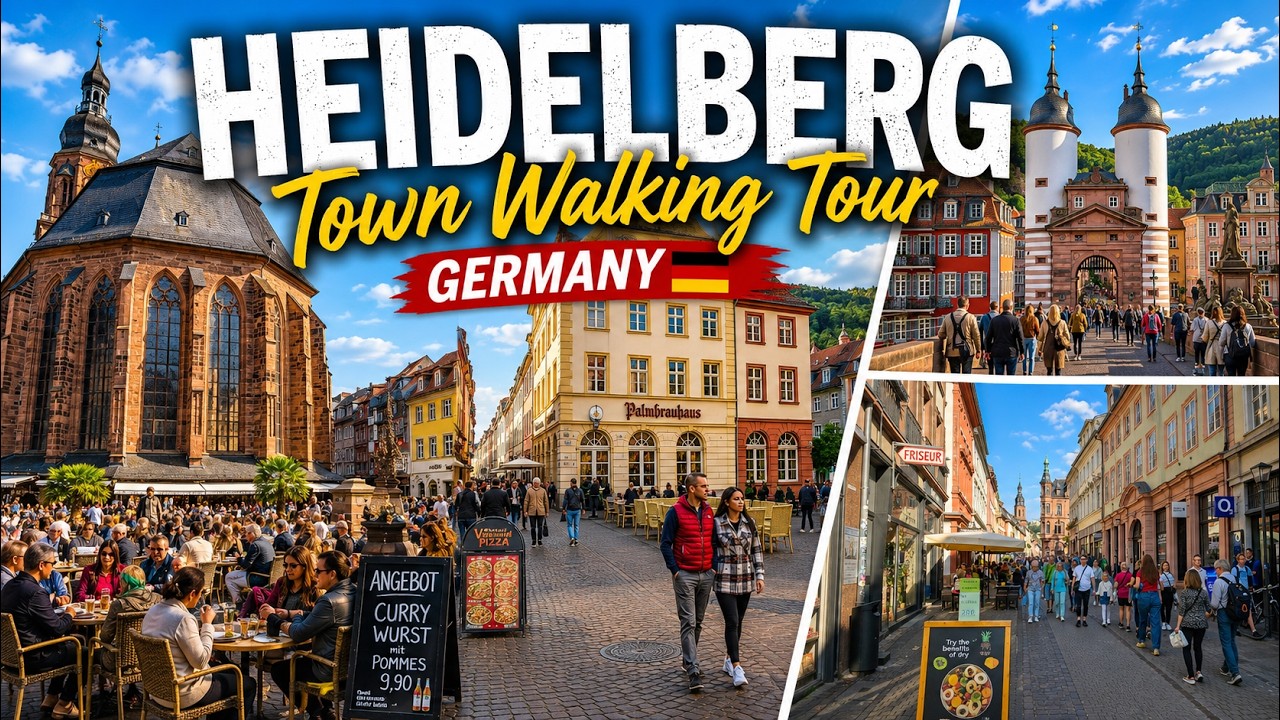 Heidelberg Town Walking Tour: A Journey Through History and Charm | Heidelberg, Germany | 4K