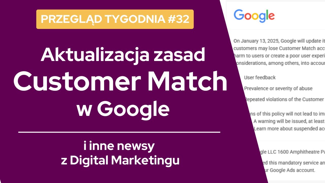 Aktualizacja Customer Match | Shortsy YouTube z linkami produktowymi | Nowe narzędzia AI w TikToku