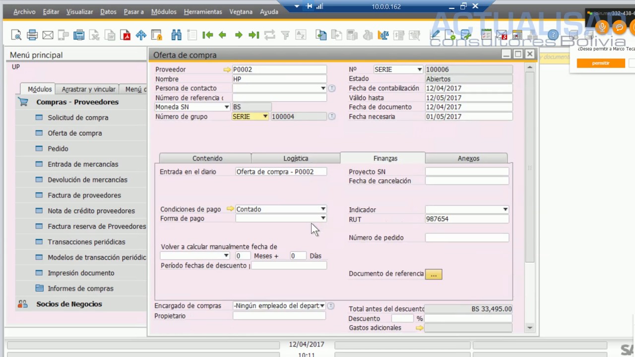 Seminario Online Gratuito - Módulo de Compras SAP Business One