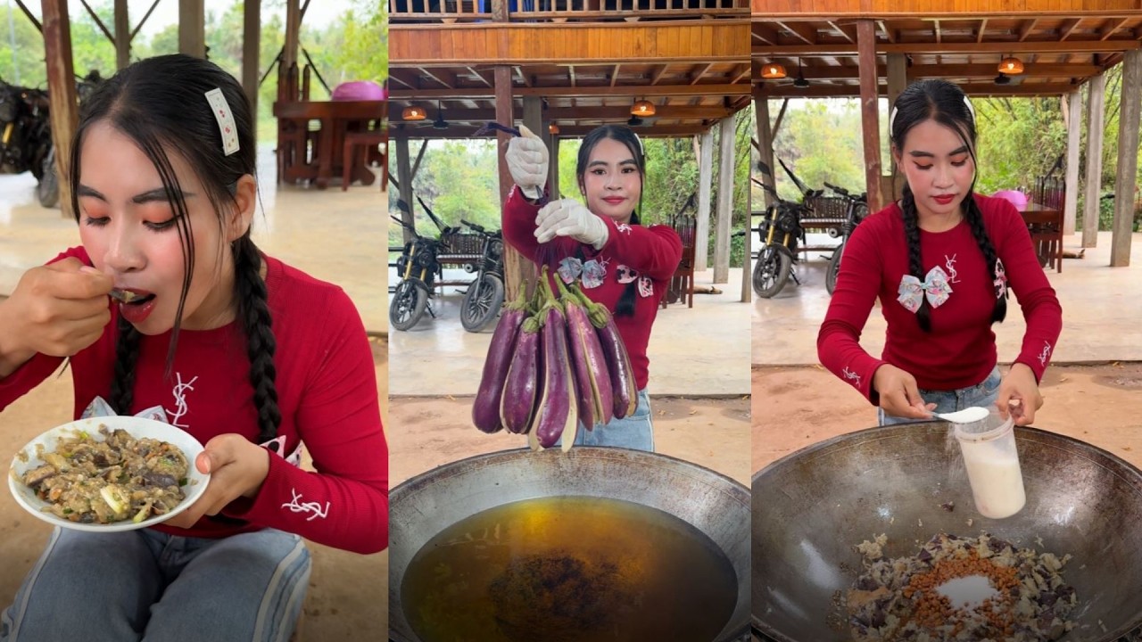 Amazing cooking deep fried eggplant recipe