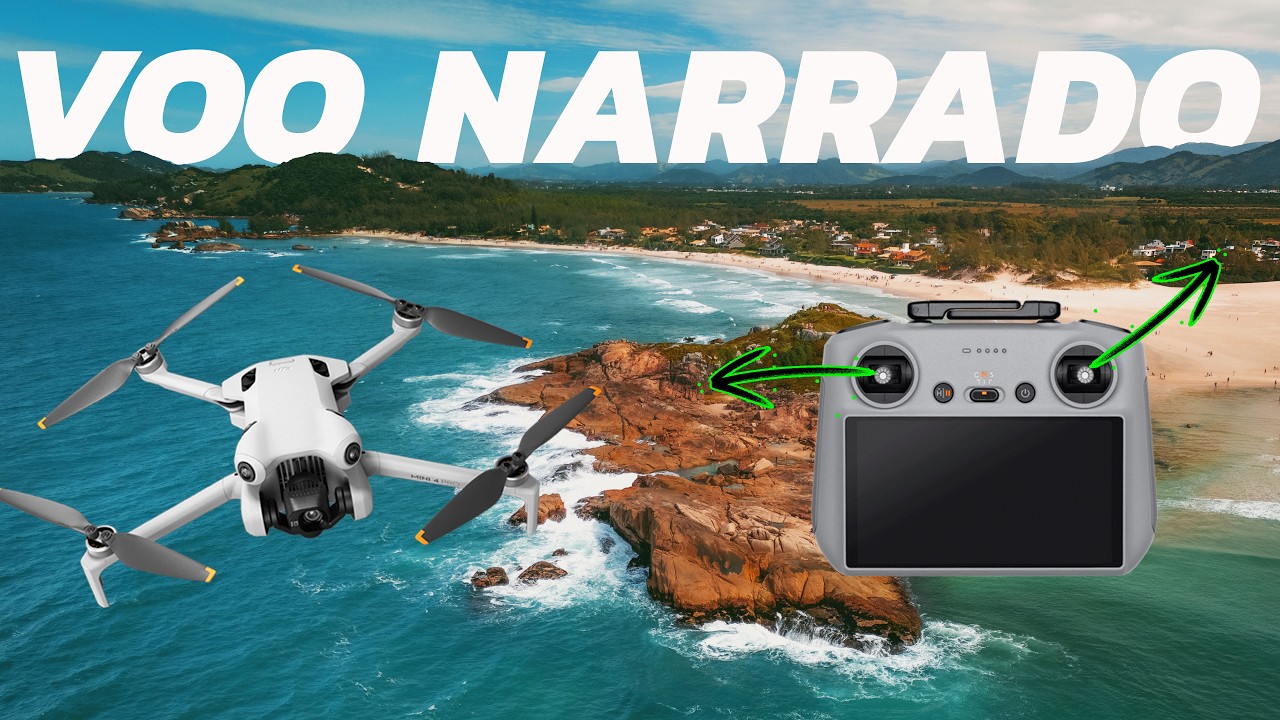 AULA GRÁTIS! Voo COMPLETO NARRADO de DRONE em UM PARAÍSO | MINI 4 PRO - GAROPABA