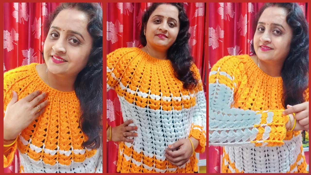 दो कलर का खूबसूरत स्वेटर/Beautiful girl's top/sweater