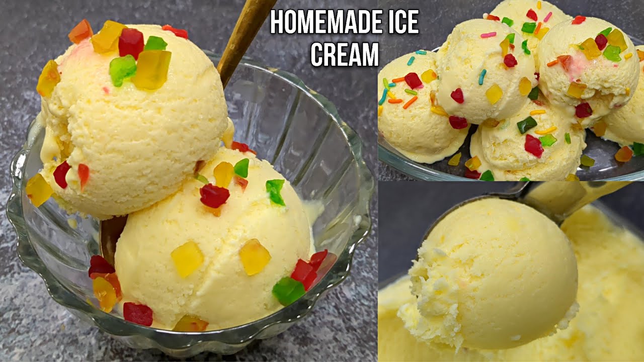 ಮನೆಯಲ್ಲಿ ಐಸ್ ಕ್ರೀಮ್ ಮಾಡಿ | Homemade Custard Ice cream Recipe | Vanilla Ice cream | Ice cream recipe