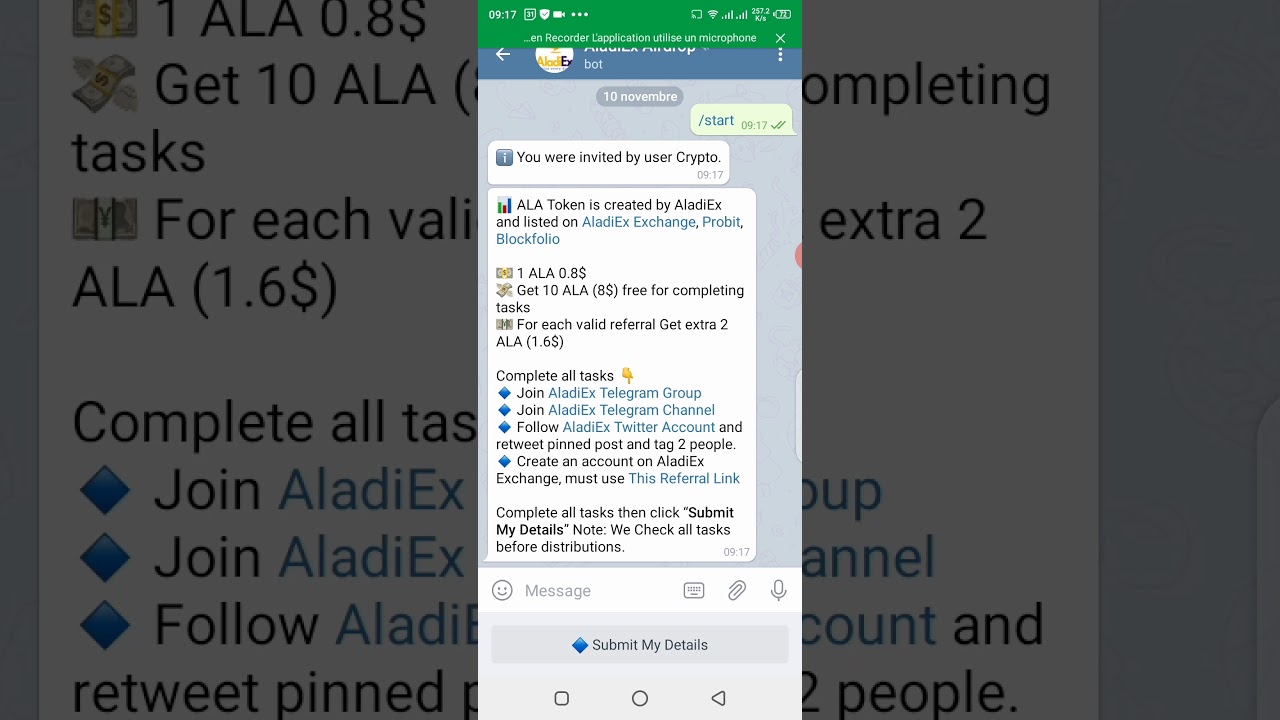Listed in Probit exchange Get Free 10 ALA token