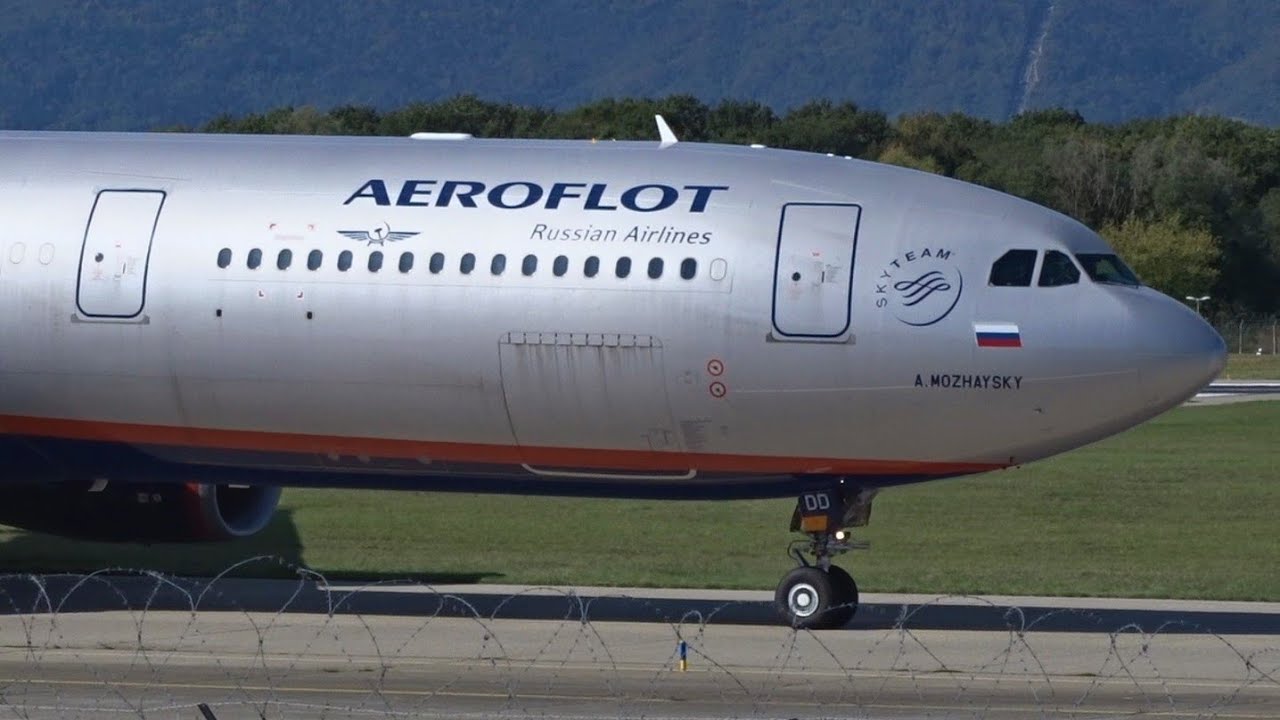 Aeroflot Airbus A330-300 takeoff at Geneva/GVA/LSGG